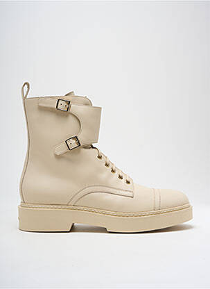 Bottines/boots matière lisse talon de 4 à 6cm beige SANTONI femme
