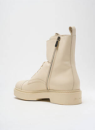 Bottines/boots matière lisse talon de 4 à 6cm beige SANTONI femme