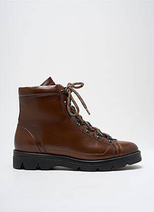 Bottines/boots fermeture zip et lacets talon plat jusqu'à 3cm marron SANTONI femme