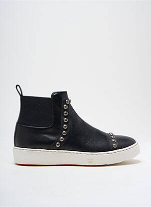 Baskets fermeture elastique talon plat jusqu'à 3cm noir SANTONI femme