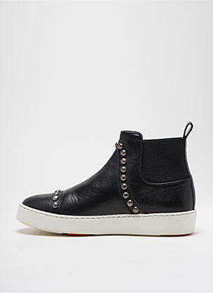 Baskets fermeture elastique talon plat jusqu'à 3cm noir SANTONI femme
