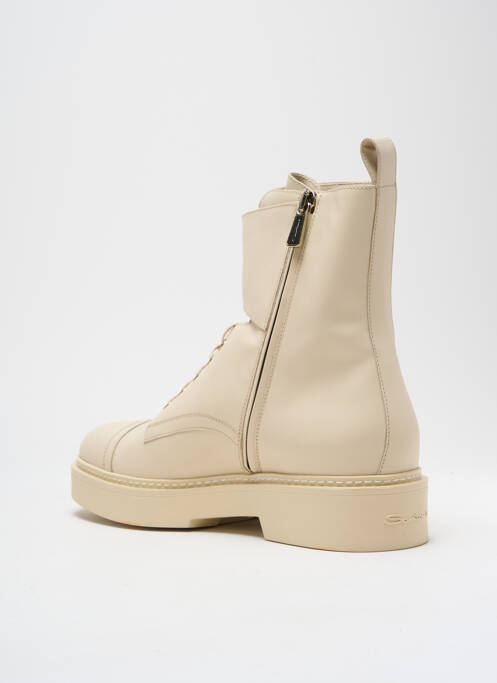 Bottines/boots matière lisse talon de 4 à 6cm beige SANTONI femme