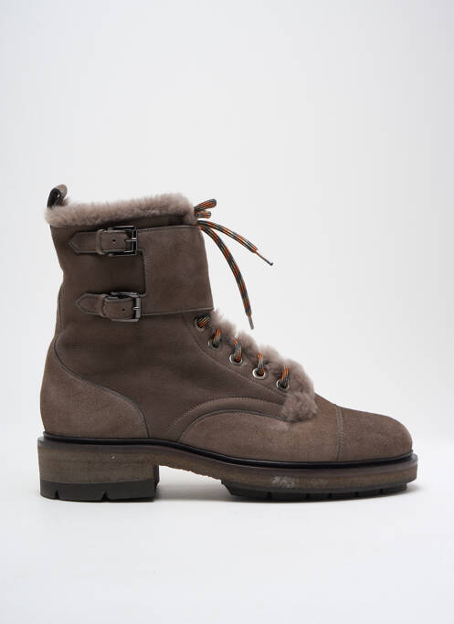 Bottines/boots fourrée talon de 4 à 6cm marron SANTONI femme