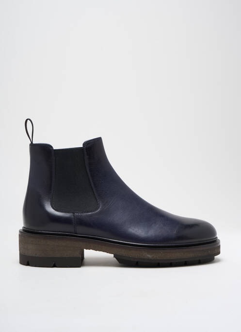 Bottines/boots matière lisse talon de 4 à 6cm bleu SANTONI femme