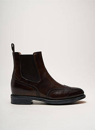 Bottines/boots matière lisse talon plat jusqu'à 3cm marron SANTONI femme
