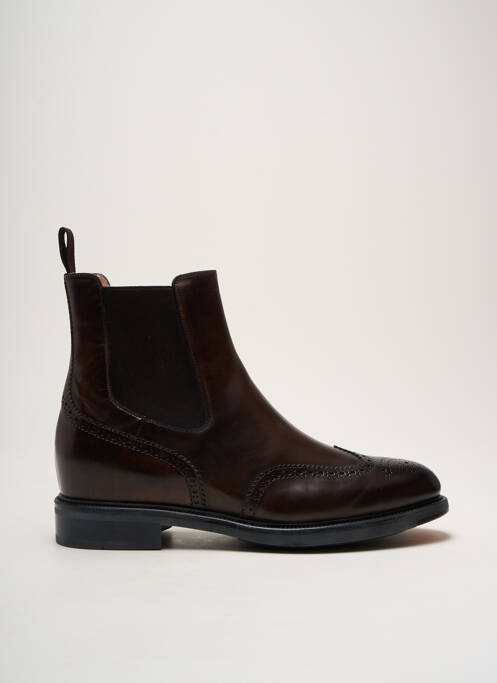 Bottines/boots matière lisse talon plat jusqu'à 3cm marron SANTONI femme