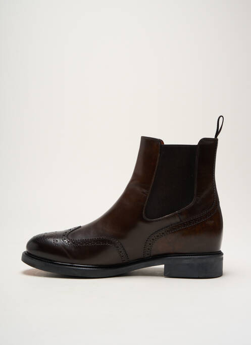 Bottines/boots matière lisse talon plat jusqu'à 3cm marron SANTONI femme
