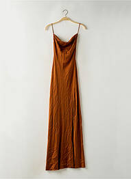 Robe longue coupe fluide fines bretelles marron PARISIENNE ET ALORS femme