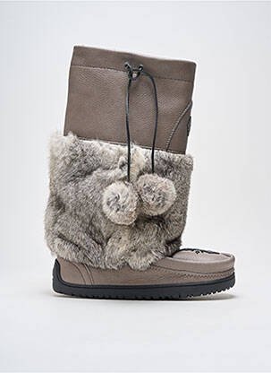 Bottes fourrée talon plat jusqu'à 3cm gris MANITOBAH femme