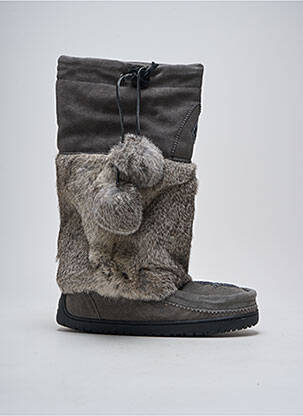 Bottes fourrée talon plat jusqu'à 3cm gris MANITOBAH femme
