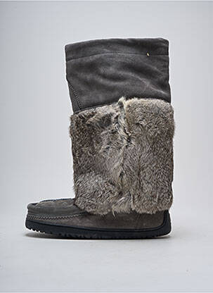 Bottes fourrée talon plat jusqu'à 3cm gris MANITOBAH femme