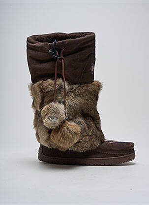 Bottes fourrée talon plat jusqu'à 3cm marron MANITOBAH femme