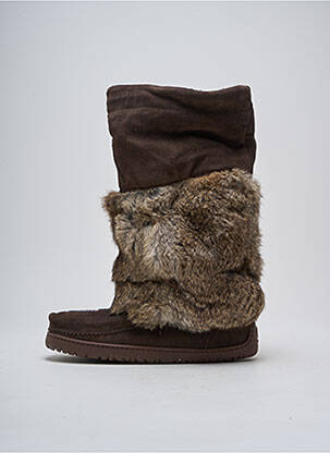 Bottes fourrée talon plat jusqu'à 3cm marron MANITOBAH femme