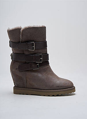 Bottines/boots fourrée talon de 4 à 6cm marron ASH femme