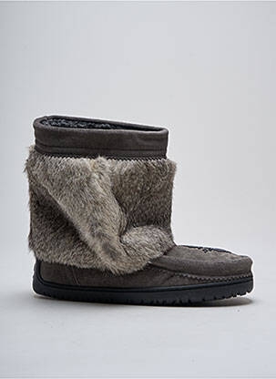 Bottines/boots fourrée talon plat jusqu'à 3cm gris MANITOBAH femme