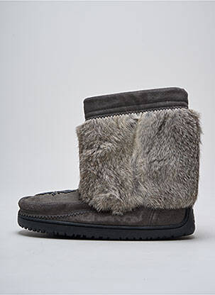 Bottines/boots fourrée talon plat jusqu'à 3cm gris MANITOBAH femme