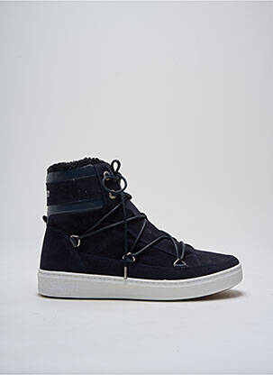 Baskets nubuck talon plat jusqu'à 3cm bleu MOON BOOT femme