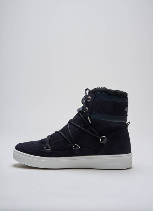 Baskets nubuck talon plat jusqu'à 3cm bleu MOON BOOT femme