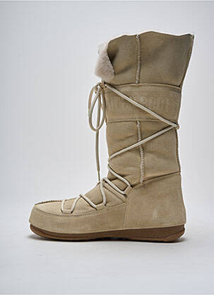Bottes fourrée talon plat jusqu'à 3cm beige MOON BOOT femme