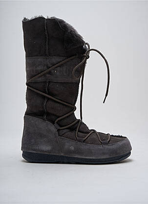 Bottes fourrée talon plat jusqu'à 3cm gris MOON BOOT femme