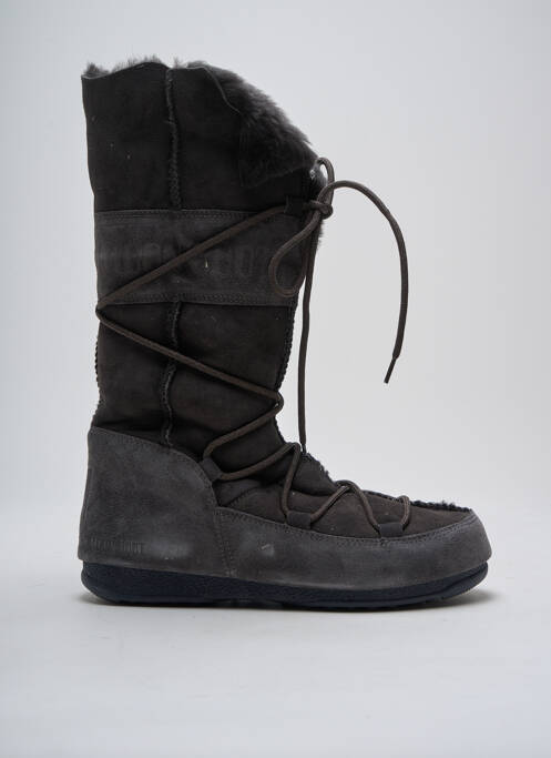 Bottes nubuck talon plat jusqu'à 3cm gris MOON BOOT femme