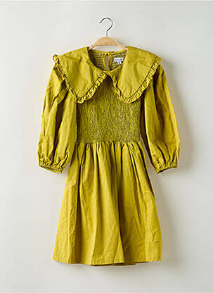 Robe courte manches 3/4 manches 3/4 jaune WAREHOUSE femme
