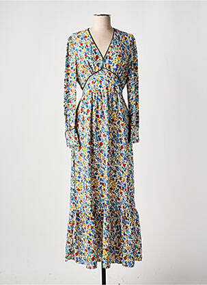 Robe longue manches longues manches longues bleu C'FLO femme