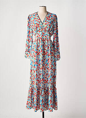 Robe longue manches longues manches longues bleu C'FLO femme