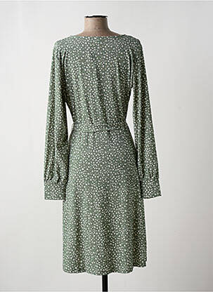 Robe mi-longue imprimé fantaisie manches longues vert VILA femme