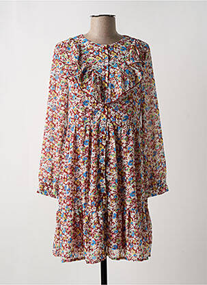Robe courte manches longues manches longues rouge LILIE ROSE femme