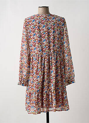Robe courte manches longues manches longues rouge LILIE ROSE femme