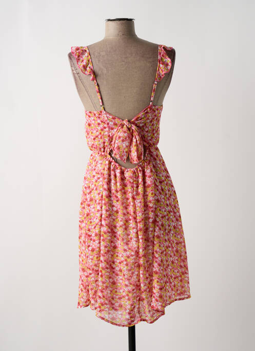 Robe mi-longue rose LILIE ROSE pour femme