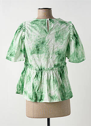 Blouse col rond manches courtes vert PIECES femme