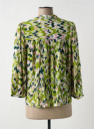 Blouse tissage popeline manches longues vert VILA femme