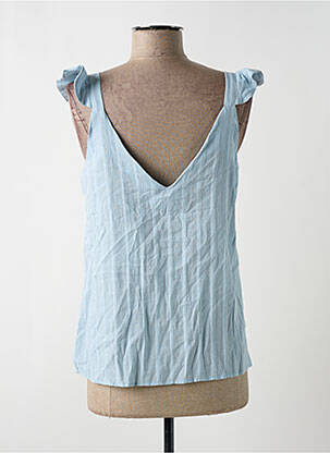 Top col carré sans manche bleu CERISE BLUE femme