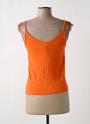 Top stretch sans manche orange TIFFOSI femme