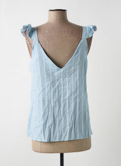 Top col carré sans manche bleu CERISE BLUE femme