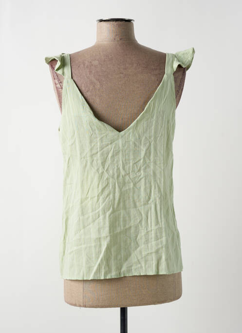 Top col carré sans manche vert CERISE BLUE femme