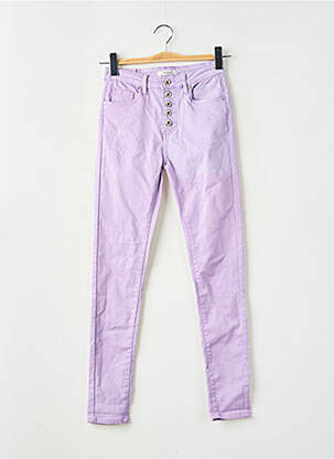 Pantalon slim taille haute taille haute violet NINA CARTER femme