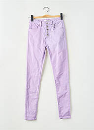 Pantalon slim skinny taille haute violet NINA CARTER femme