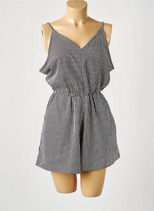 Combishort tissage popeline fines bretelles noir D femme