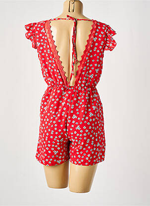 Combishort coupe fluide manches courtes rouge LILIE ROSE femme