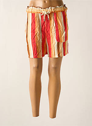 Short coupe droite orange TIFFOSI femme