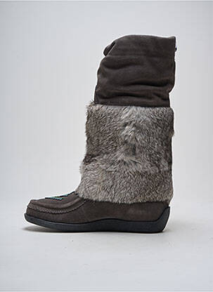Bottes nubuck talon plat jusqu'à 3cm gris MUKS femme