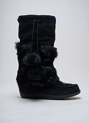 Bottes nubuck talon plat jusqu'à 3cm noir MUKS femme