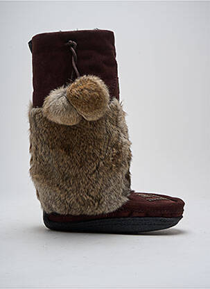 Bottes nubuck talon plat jusqu'à 3cm marron MUKS femme