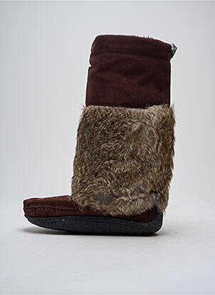 Bottes nubuck talon plat jusqu'à 3cm marron MUKS femme