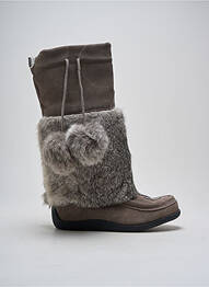 Bottes nubuck talon plat jusqu'à 3cm gris MUKS femme