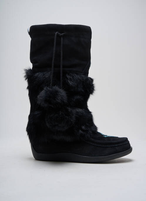 Bottes nubuck talon plat jusqu'à 3cm noir MUKS femme