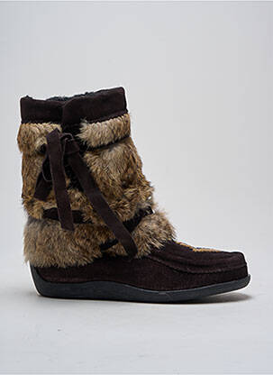 Bottines/boots fourrée talon plat jusqu'à 3cm marron MUKS femme
